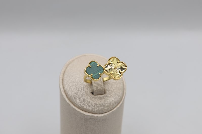 Bague Van clef deux fleurs Vert