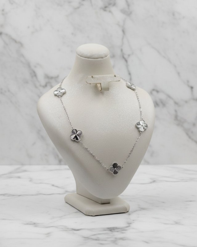 Chaine Van cleef 5 Fleurs Argent